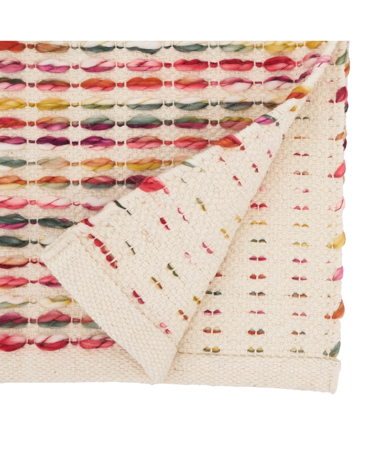 Saro Lifestyle Woven Rainbow Stripe Delight Table Runner, 16"x72" In Multi
