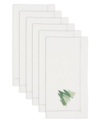 Pine Forest Embroidered Napkin Set of 6, 20"x20"