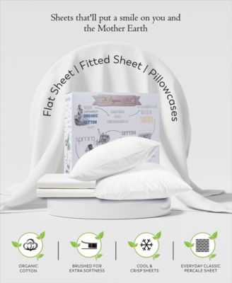 300 Thread Count Brushed Cotton Percale 4-Pc. Sheet Set, Full