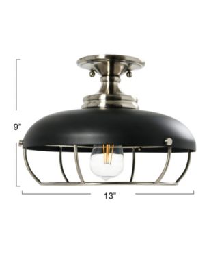 Presley - Caged Dome Metal Semi-Flush Mount Ceiling Light Brushed Nickel