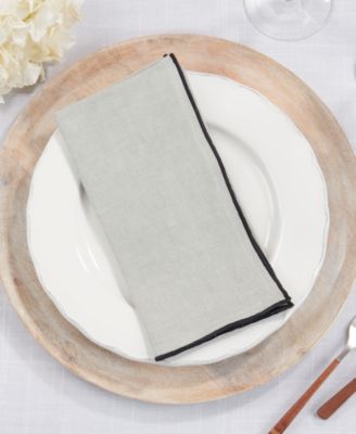 Stonewashed Stitch Border Table Napkins Set of 4,20"x20"