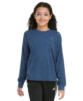 adidas - Big Girls Long-Sleeve M&eacute;lange Training T-Shirt