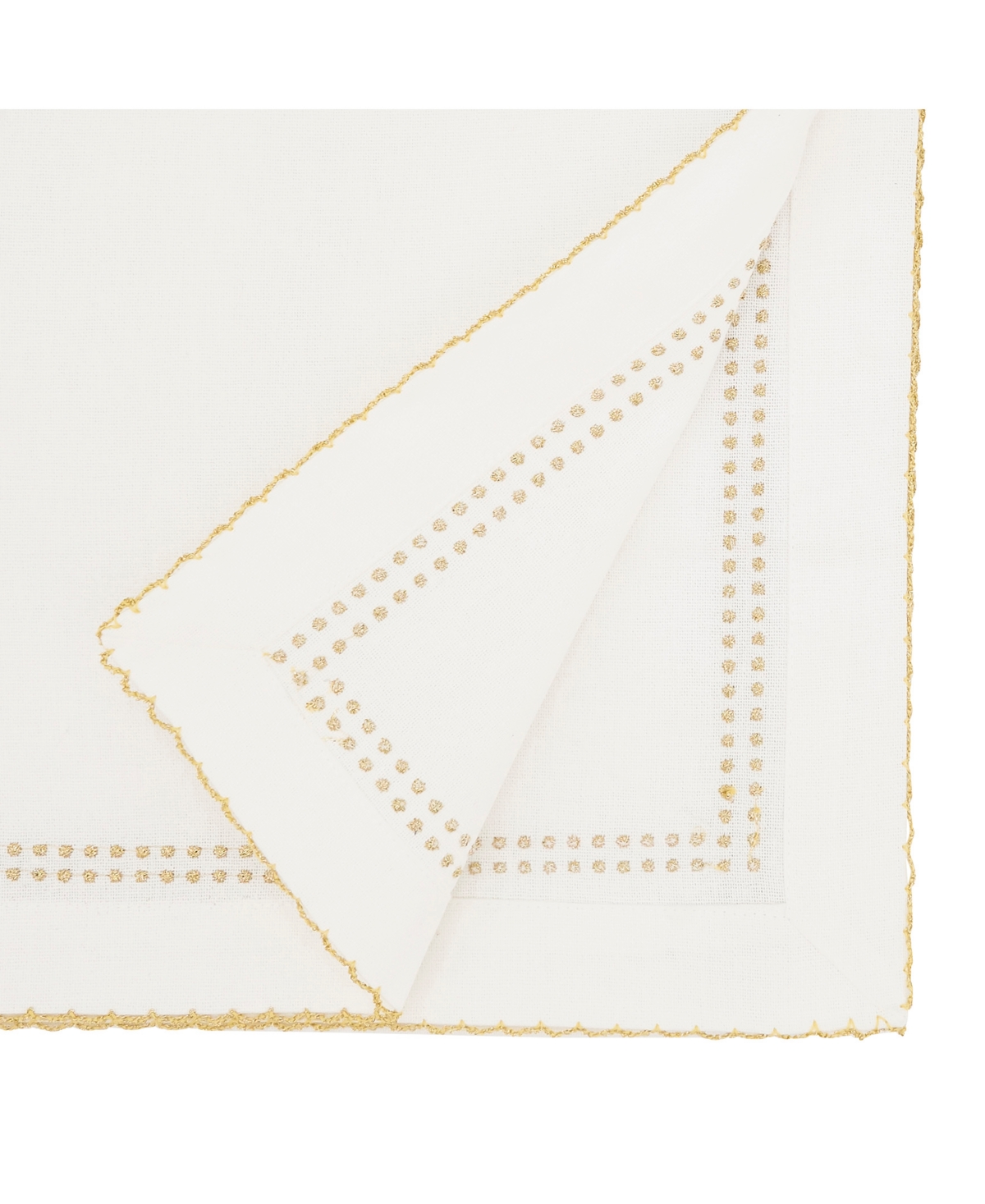 Saro Lifestyle Detailed Edge Embroidery Table Runner, 16"x72" In Gold