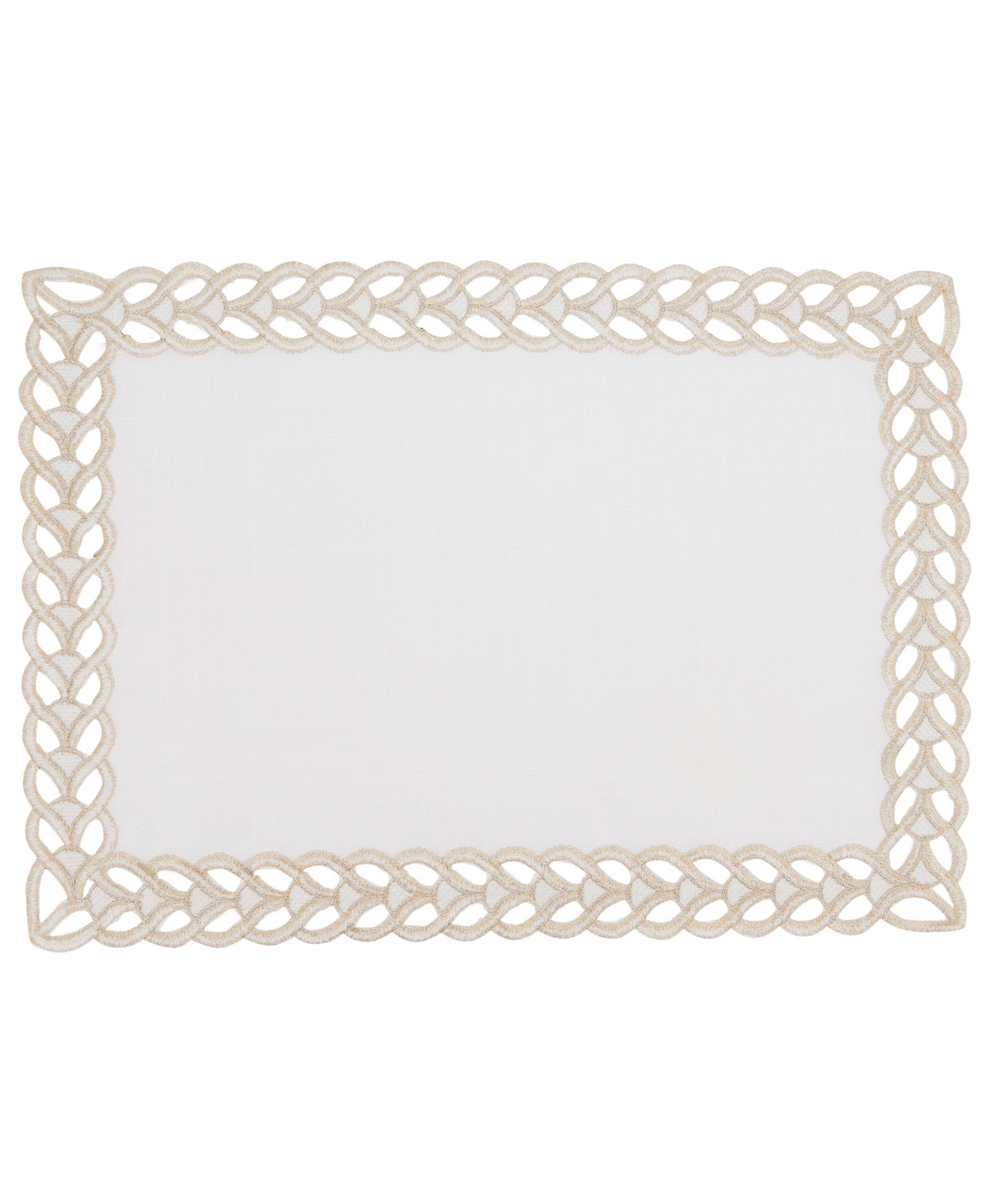 Saro Lifestyle Braided Bliss Border Placemat Set Of 4,14"x20" In Gold