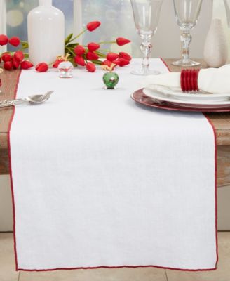 Stonewashed Stitched Edge Table Runner, 16"x72"