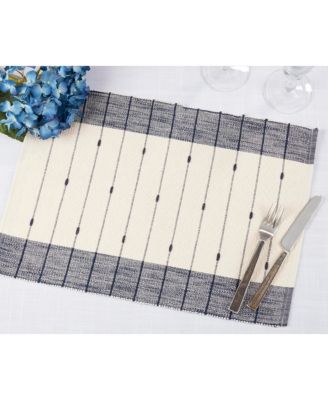 Saro Lifestyle Thin Stripe Collection In Navy Blue