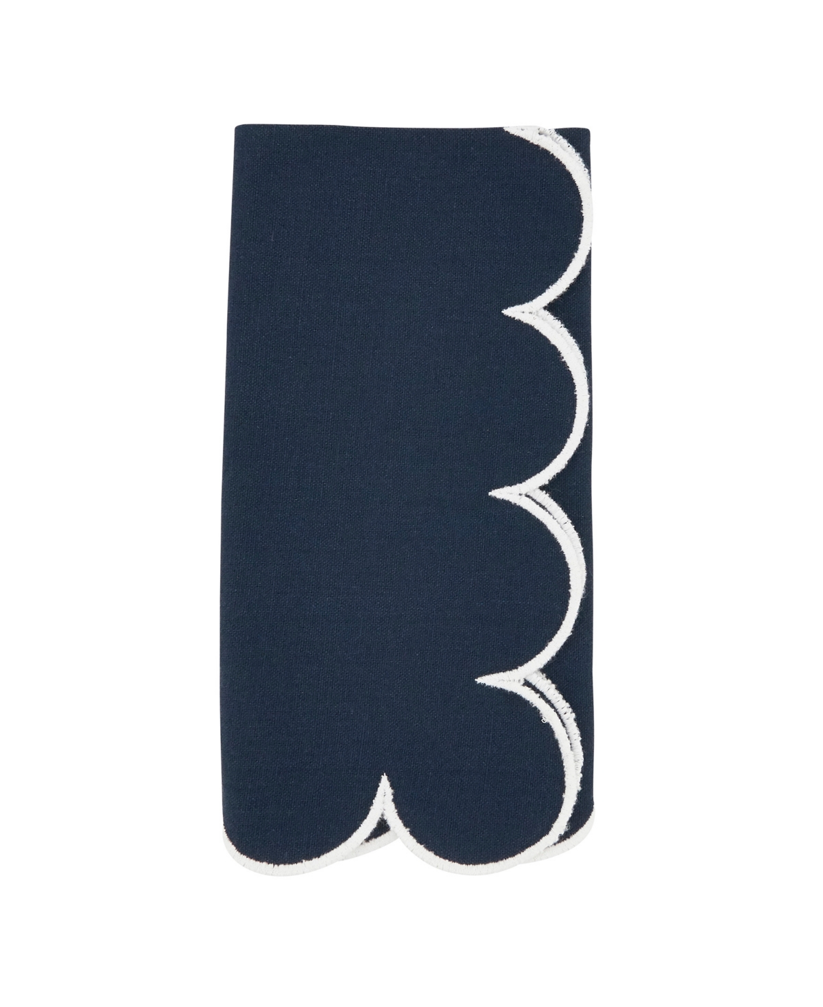 Saro Lifestyle Scalloped Hem Napkin Set Of 4,20"x20" In Navy Blue