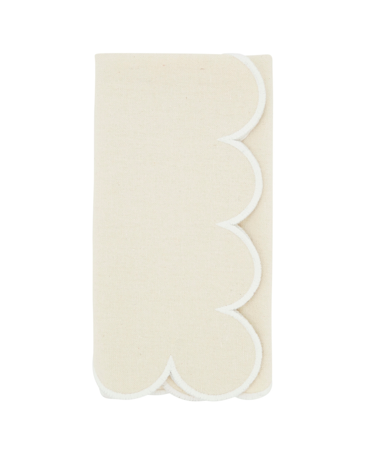 Saro Lifestyle Scalloped Hem Napkin Set Of 4,20"x20" In Natural