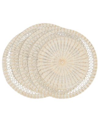 Rattan Loopy Spiral Placemat Set of 4,15"x15"