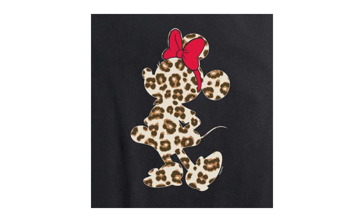 Hybrid Apparel Trendy Plus Size Minnie Mouse Cheetah Silhouette Graphic T-shirt In Black