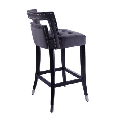 Streamdale Suede Velvet Nailhead Barstool Set (2) - 30" Height