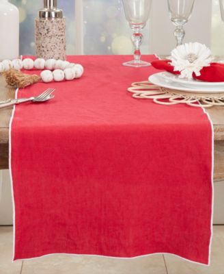 Stonewashed Stitched Edge Table Runner, 16"x72"