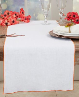 Stonewashed Stitched Edge Table Runner, 16"x72"