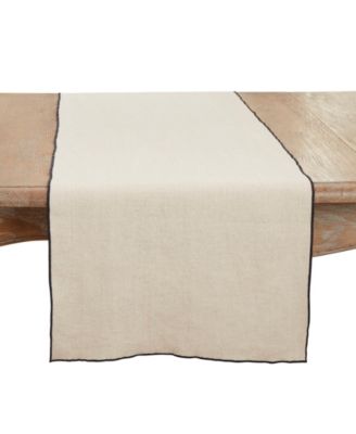 Stonewashed Stitched Edge Table Runner, 16"x72"