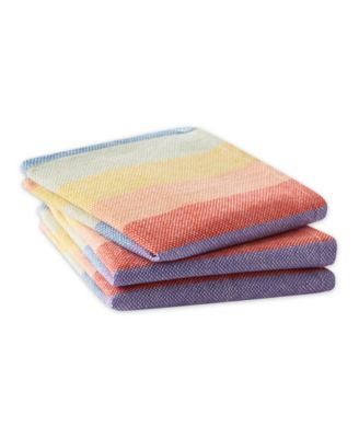 Be YOU-tiful Collection Absorbent Long-Lasting Kitchen, Dishtowel Dishcloth Set, Heavyweight, Rainbow Stripe, 6 Count