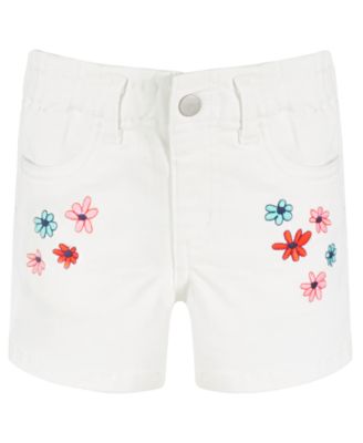 Epic Threads - Toddler Girls Greenford Embroidered Flowers Paperbag Denim Shorts