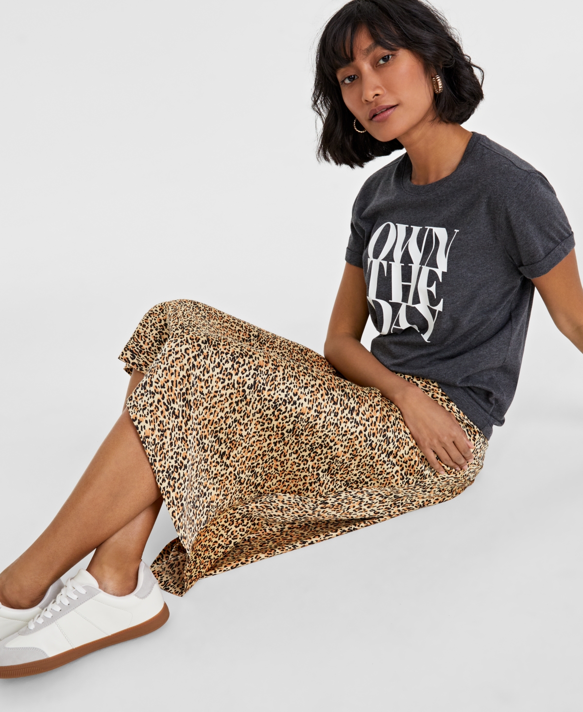 On 34th Women's Printed Slip Skirt, Created For Macy's In Sunset Nude Cmb