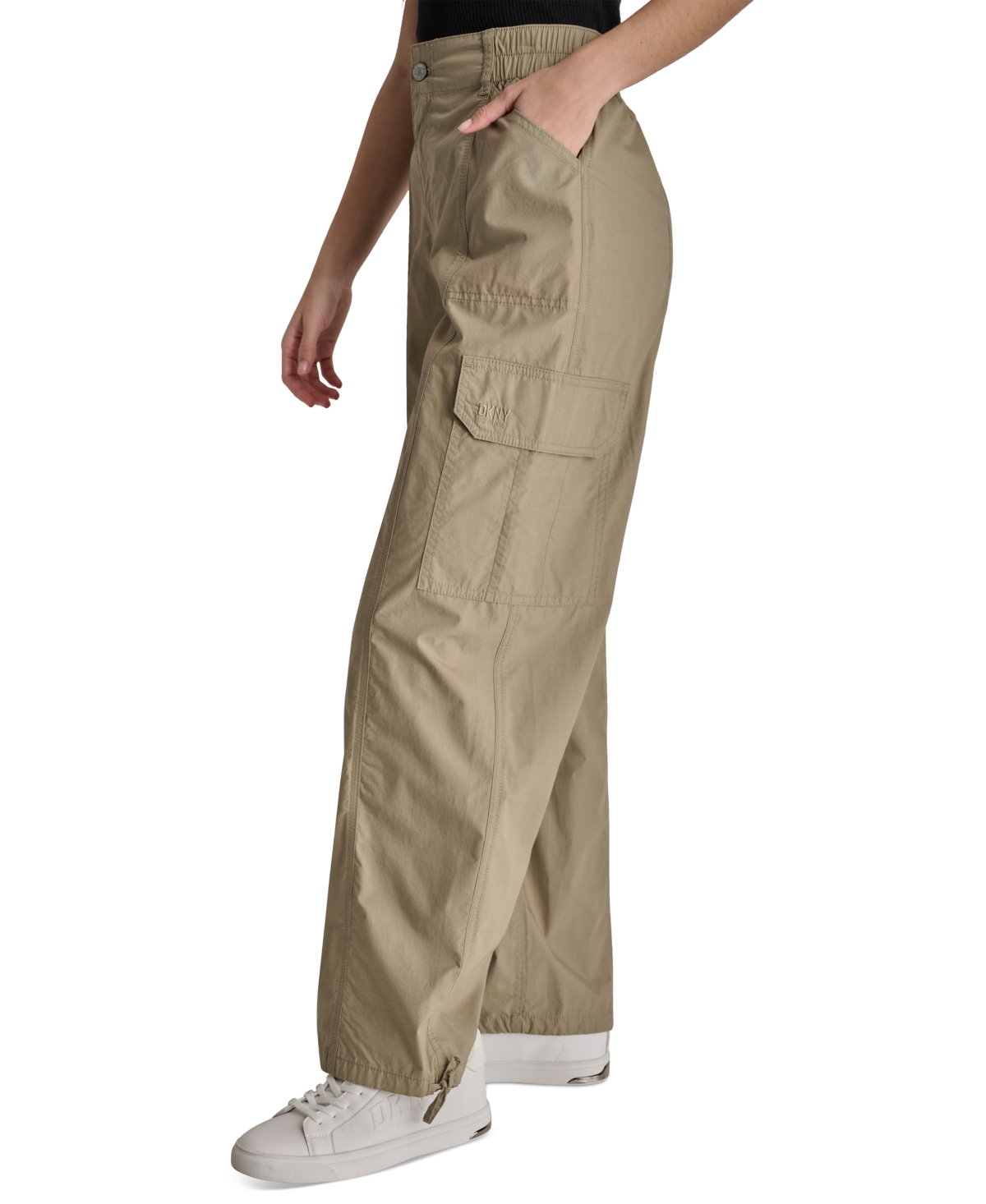Dkny Jeans Women's Straight-Leg High-Waist Adjustable-Cuff Cargo Pants - Gi6 - Lght Fatigue