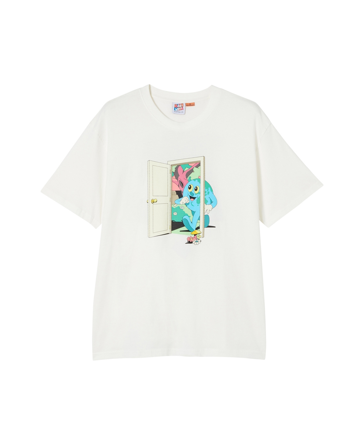 Cotton On Men's Dabsmyla Loose Fit T-shirt In Dab Vintage White,world Peace