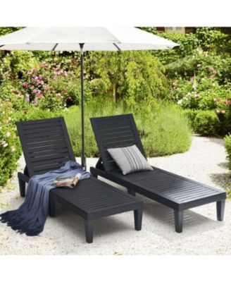 Adjustable & Waterproof Outdoor Patio Chaise Lounge Chairs - Set of 2
