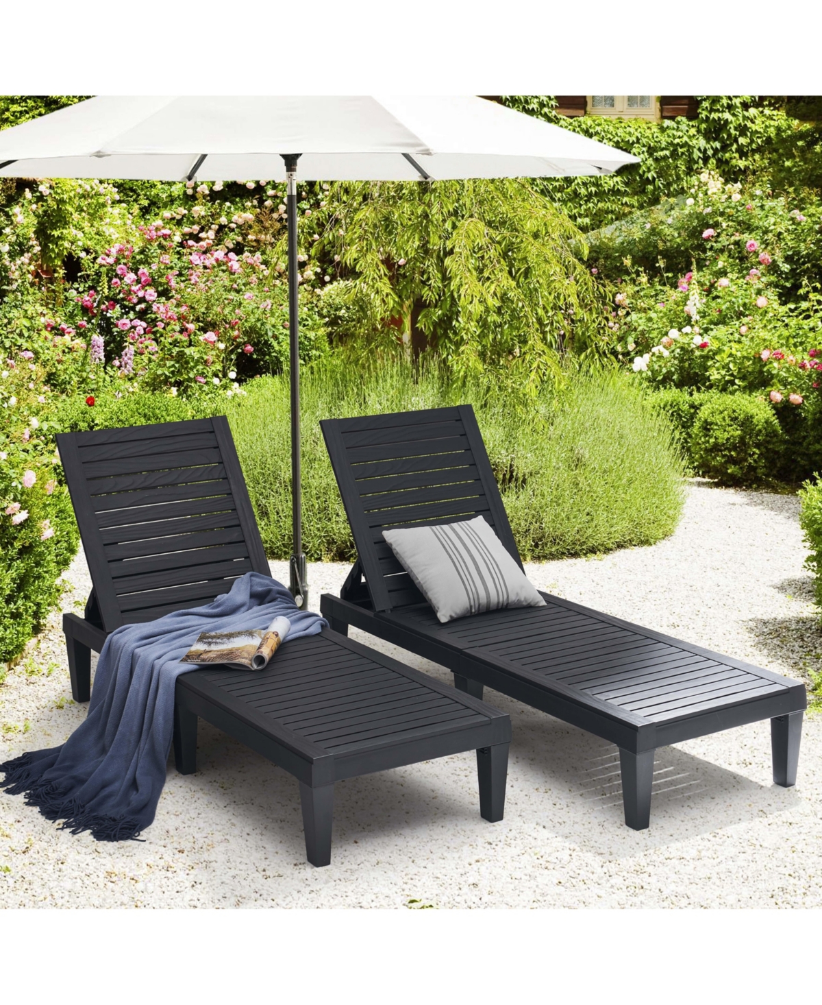 Adjustable & Waterproof Outdoor Patio Chaise Lounge Chairs