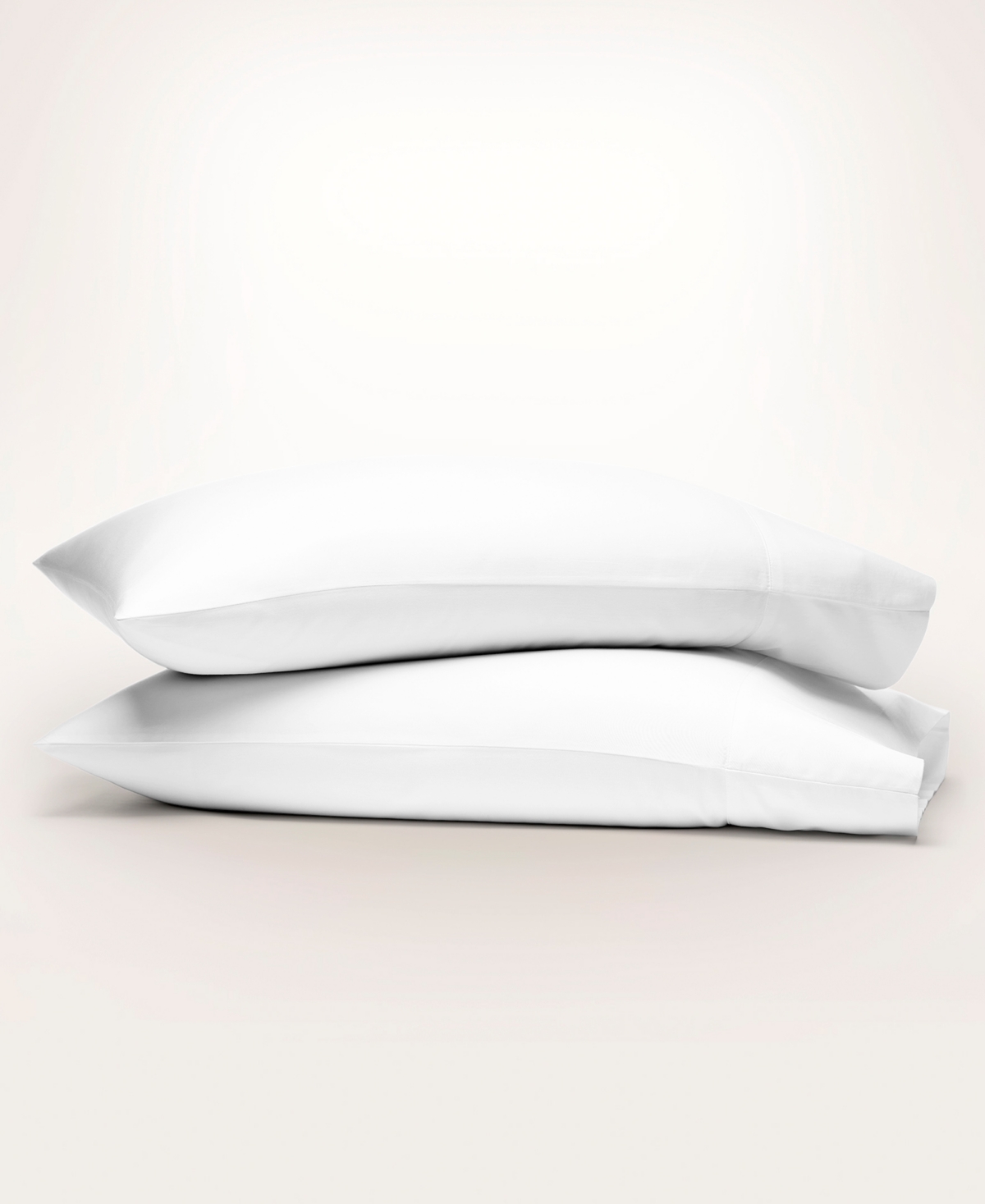 Color Sense 300 Thread Count 100% Cotton Sateen Pillowcase Set, King In White