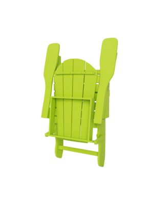 5 Piece Outdoor Adirondack Folding Chair with Ottoman Side Table Set