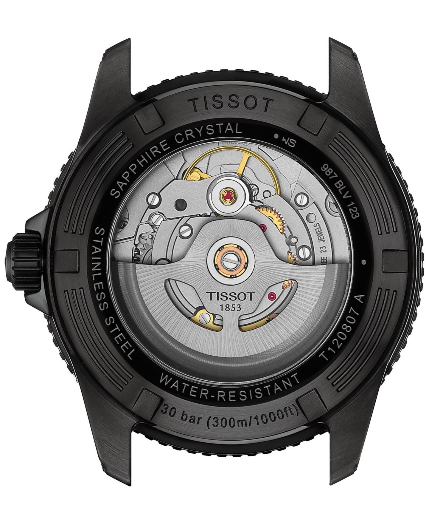 Мужские часы Tissot Swiss Automatic Seastar 1000 Powermatic 80 Black Synthetic Strap Watch 40mm — фото 2