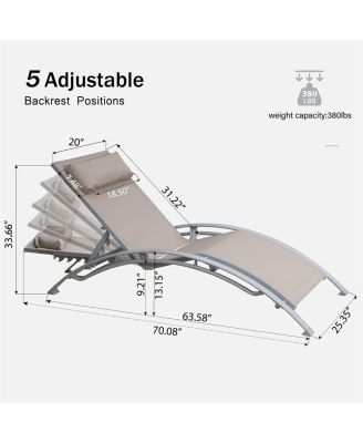 Khaki Outdoor Chaise Lounge Set - 2 Chairs