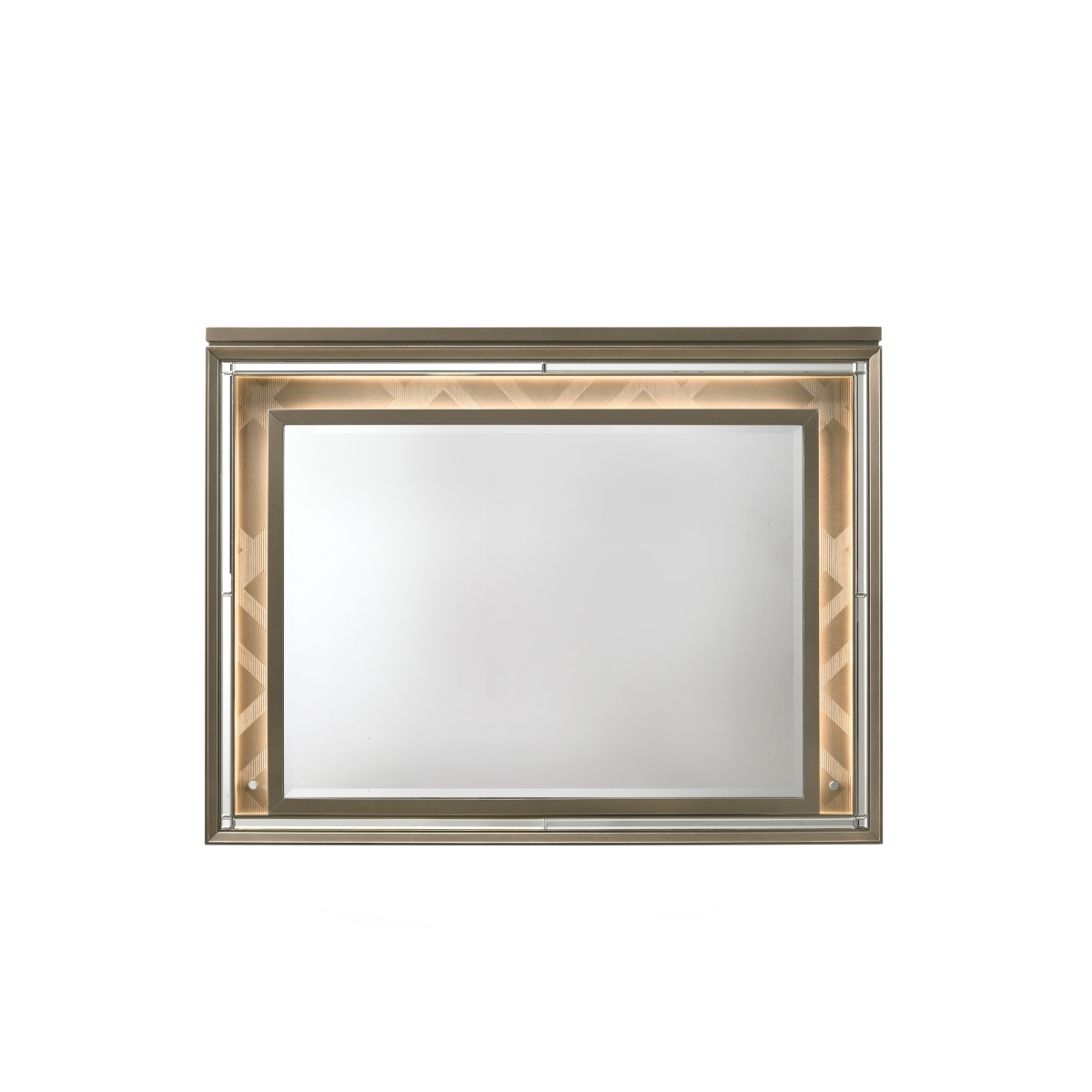 Streamdale Furniture Skylar Mirror with Led, Led & Dark- Champagne