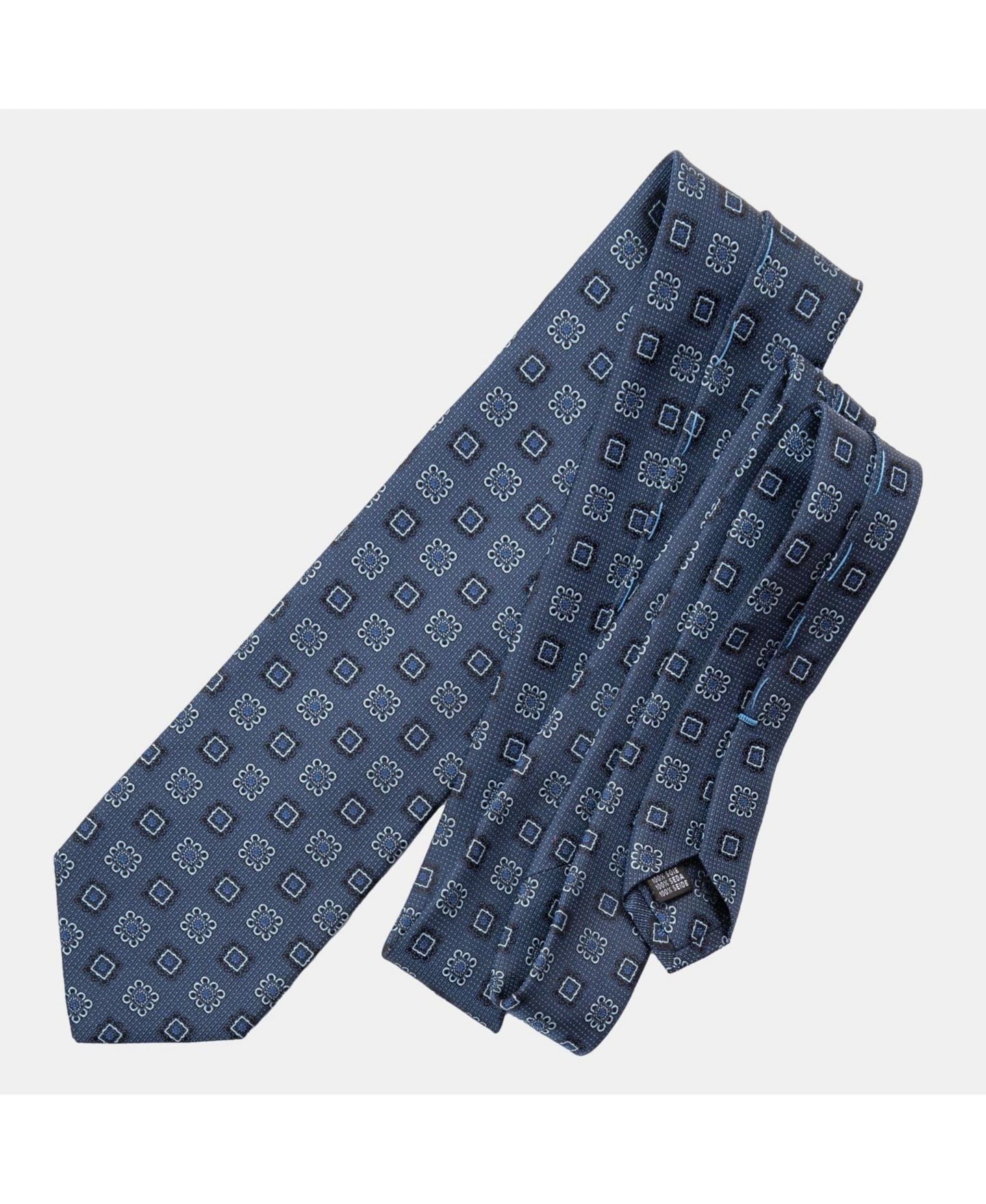 Мужские галстуки Elizabetta Trento - Silk Jacquard Tie for Men, цвет: Синий — фото 5