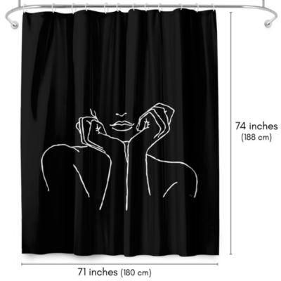 Abstract Shower Curtain - Thinking Black by Martina