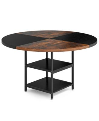 Tribesigns 47 inch Round Dining Table for 4, Wood Kitchen Table Large ...