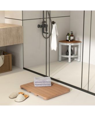 23.5" x 19" Bath Mat HIPS Spa Shower Mat for Bathroom with Non Slip Foot Pads