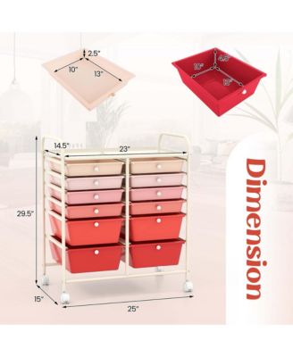 12 Drawers Rolling Cart Storage Scrapbook Paper Studio