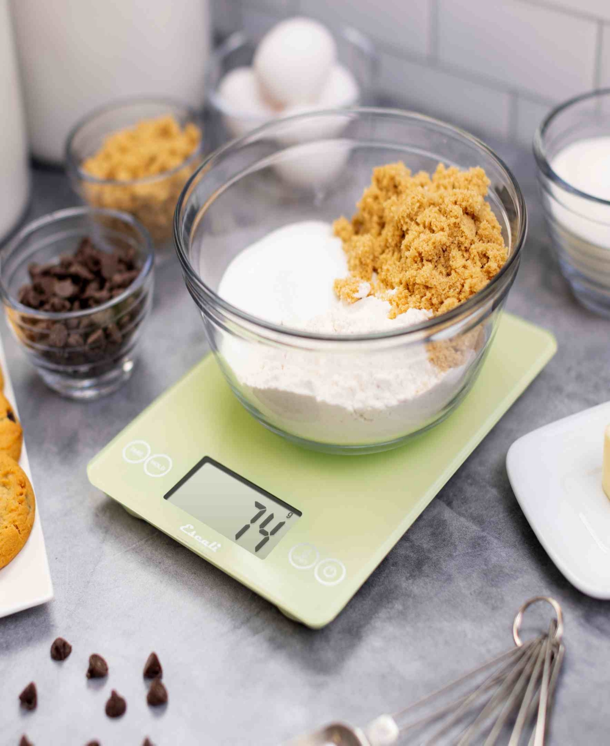 Escali Arti Classic Up To 15lbs. Glass Digital Kitchen Scale And 50% Larger Display In Green