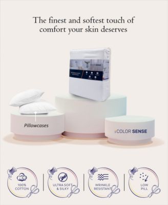 300 Thread Count 100% Cotton Sateen Pillowcase Set, King