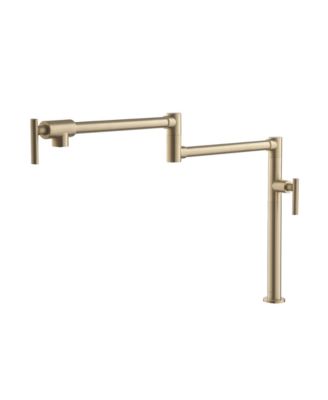 Industrial Single Hole Two Handles Deck Mount Kitchen Pot Filler Faucet