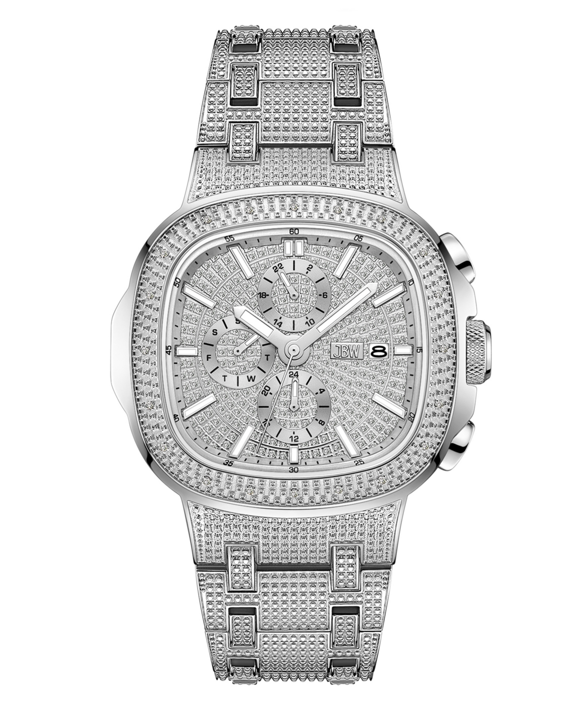 Men's Diamond (1/5 ct. t.w.) Watch in Stainless-steel 48mm - Silver