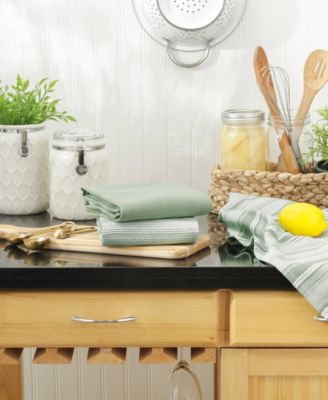 Everyday Dishtowel Collection Urban Stripe, 20x30", Artichoke Green, 3 Piece