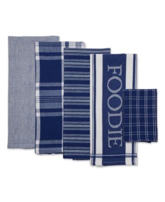 Everyday Collection Foodie Kitchen Set, Dishtowel Dishcloth, Nautical Blue, 5 Piece