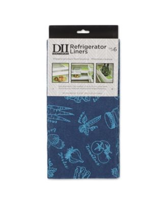 Fridge Liner Collection Non-Adhesive, Cut to Fit, 12x24", Nautical Blue Market, 6 Piece