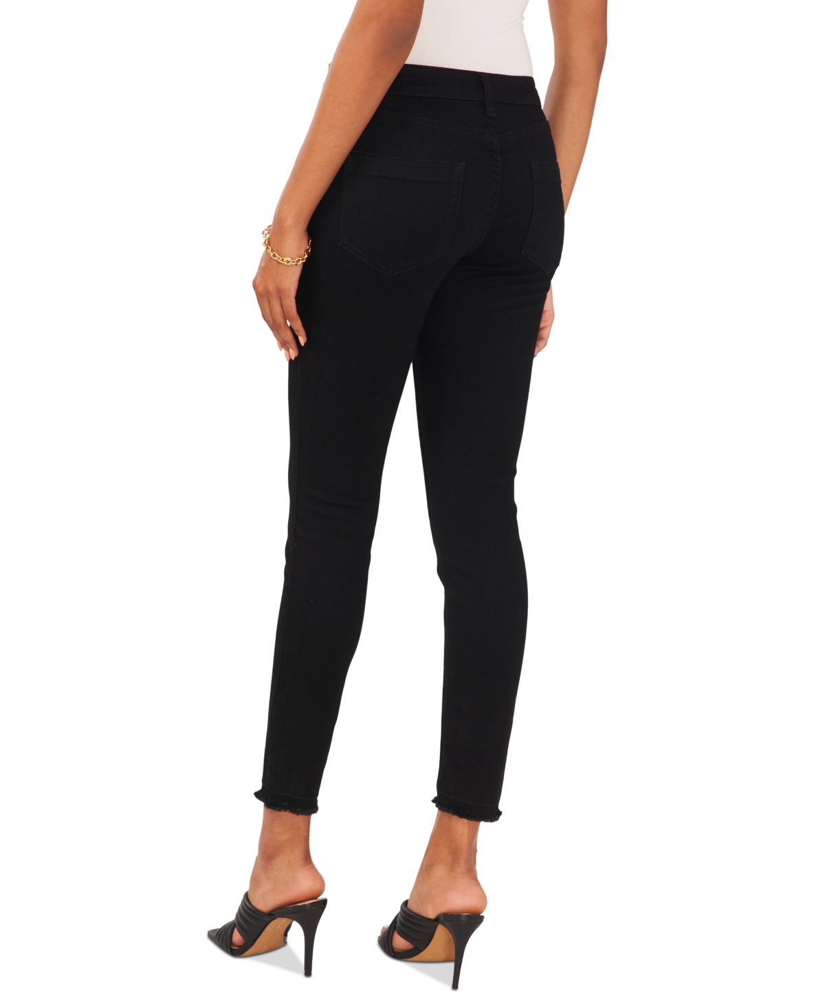Vince Camuto Women's Frayed Hem High Rise Jeans