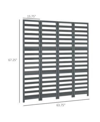 5.6' 4 Panel Room Divider Folding Privacy Screen Panel, /