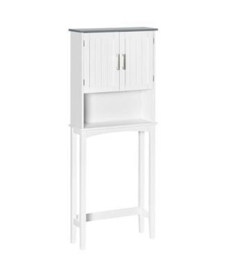 MXARLTR Over The Toilet Storage Cabinet - Adjustable Shelf Bathroom Organizer In White