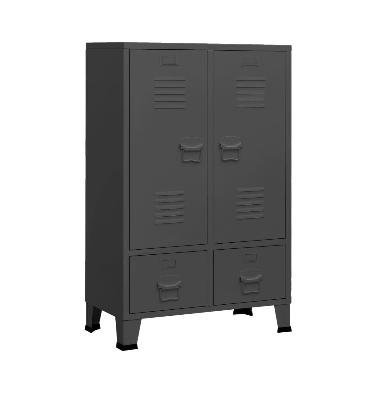 Industrial Wardrobe Anthracite 26.4"x13.8"x42.1" Steel - Dark Grey