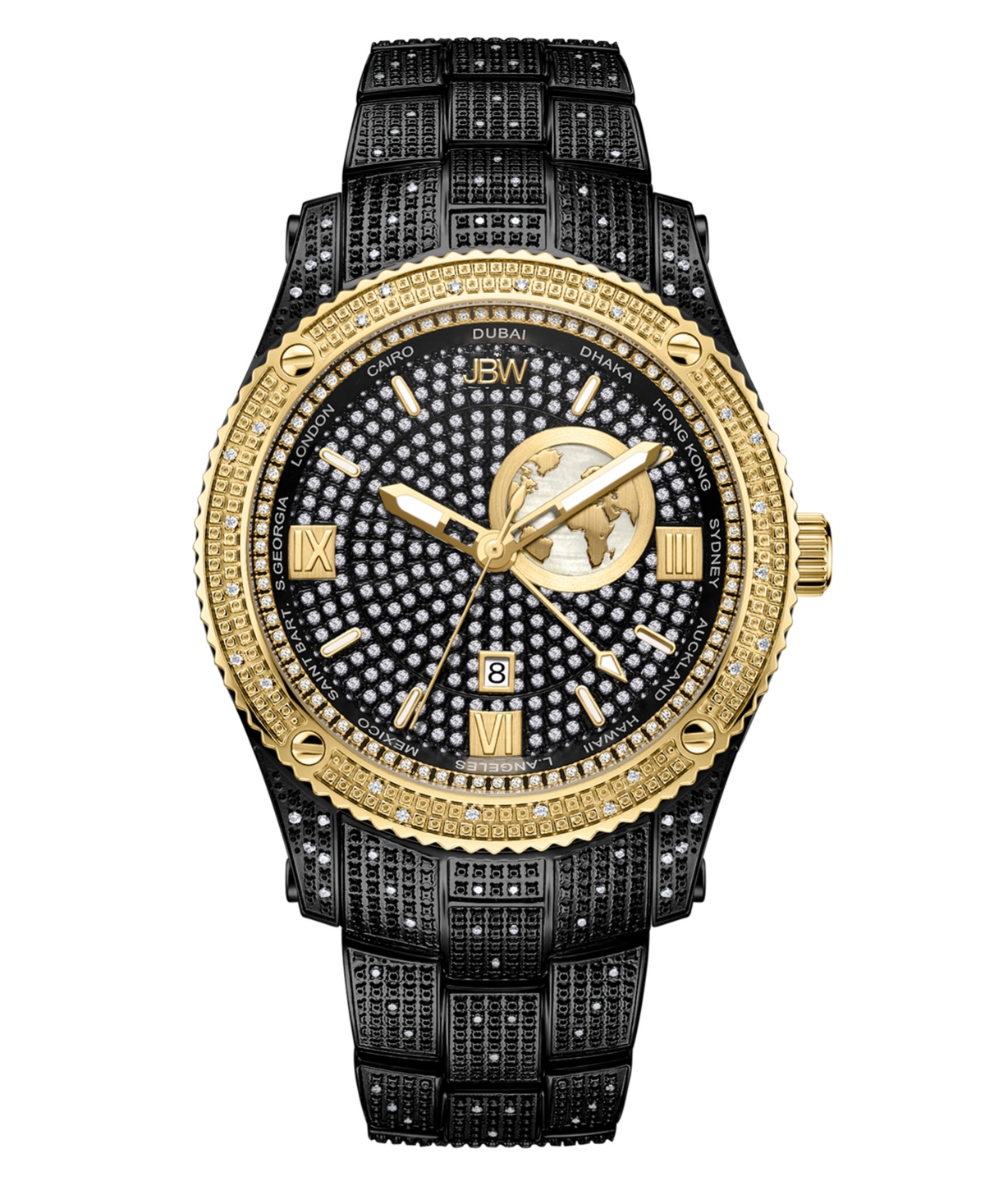 Men's Jet Setter Gmt Black Stainless Steel Bracelet Watch 46mm - Black