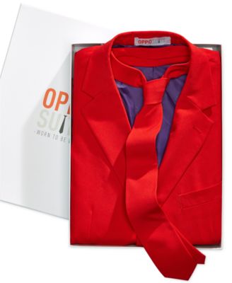 OppoSuits Solid Color Party Suits For Men – Red Devil – Full Suit