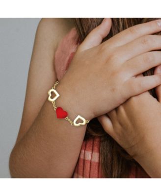 14K Gold Plated Forever Heart Toddler/Kids Bracelet, Adjustable in Length, 1-6yrs