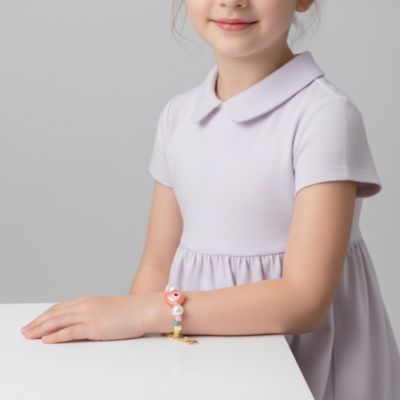 Kids 14k Gold Plated Multi-Color Beads & Pearls Bracelet
